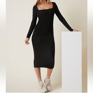 NWOT Forever 21 Long-Sleeve Bodycon Midi Dress